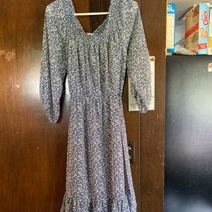 Lauren Conrad Blue Floral Dress